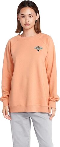 سويت شيرت نسائي من الصوف من Volcom Stone Magic Boyfriend Crew، مقاس كبير in Saudi Arabia