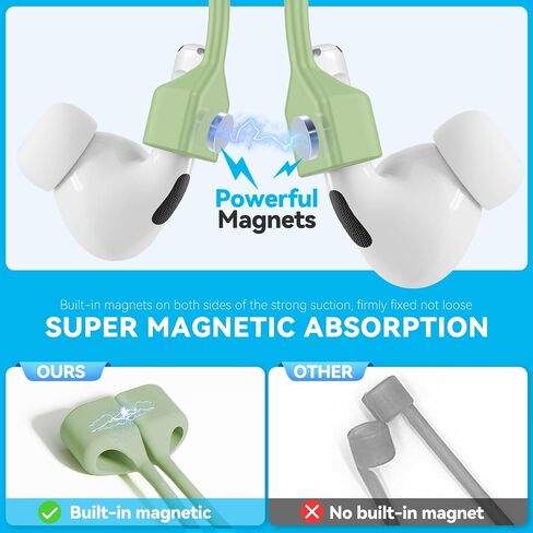 1 Pack AirPod Strap with Magnetic,AirPod Lanyard Anti-Lost Cord for Sports Anti-Loss,Air Pods Accessories Compatible with AirPods 4 Case 2024, Air Pod Pro 2nd/1st, 3,2/1- White in Kuwait