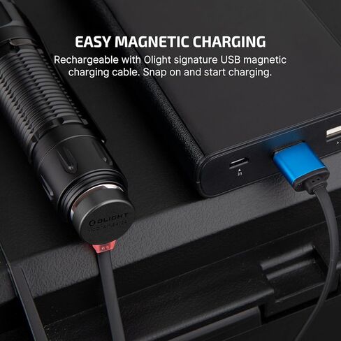 مصباح يدوي تكتيكي قابل لإعادة الشحن بقوة 2300 لومن من OLIGHT Warrior 3S، ضوء ساطع LED مدمج مزدوج المفاتيح مع مستشعر القرب، مدعوم ببطارية مخصصة للطوارئ وEDC والبحث (OD Green) in Kuwait