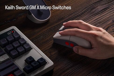 8Bitdo Retro R8 Mouse with Charging Dock, PAW 3395 Optical Sensor DPI 26K, 4K Polling Rate, Programmable Buttons, Kailh Sword GM X Micro Switches, Ambidextrous - N Edition in Saudi Arabia