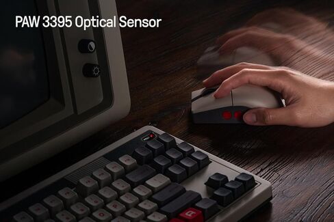 8Bitdo Retro R8 Mouse with Charging Dock, PAW 3395 Optical Sensor DPI 26K, 4K Polling Rate, Programmable Buttons, Kailh Sword GM X Micro Switches, Ambidextrous - N Edition in Saudi Arabia