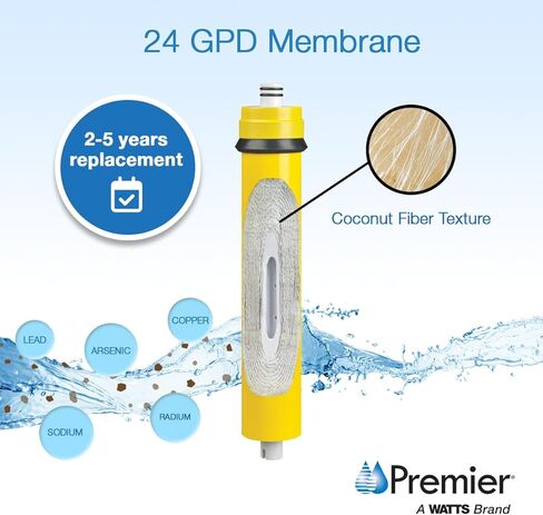 Watts Premier WP560018 RO Water Filter Membrane Replacement, 1 Count (Pack of 1), Yellow in Kuwait