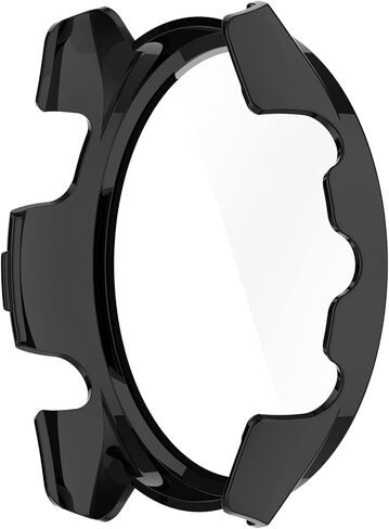 Protective Case Compatible with Garmin Forerunner 265S Screen Protector Anti Drop Hard PC Full Cover Tempered Glass Protector Cases for Forerunner 265s Watch,Black*2 in Saudi Arabia