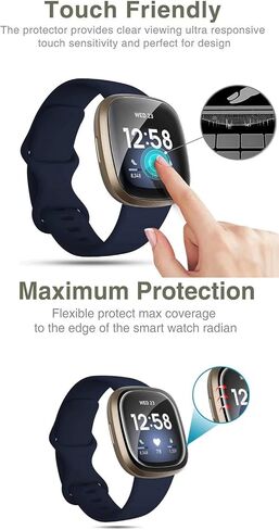 فيلم هيدروجيل شفاف (8pcs) لـ Fitbit Inspire 3 Inspire3 Soft TPU Screen Protector Ultra-Thin ، Touch Assitive ، in Kuwait