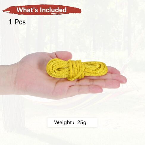 4 mm 10FT Guyline Camping Paracord [1PCS] - Guy Lines Ultralight Thin Cord Rope 7 Strands Paracord 550LB Use for Camping Tents & Tarps & Hiking - [Black] in Kuwait