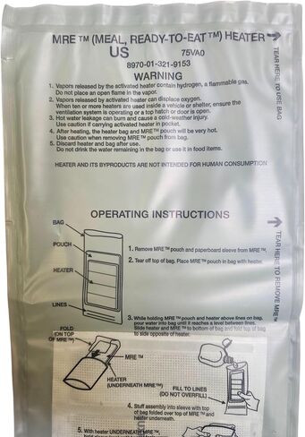 USGI Flameless Ration Heater [FRH] - Water Activated, Single Use - Perfect for most Rations, MREs, FSRs, HDRs, MCWs, MOREs and Civilian Meals Ready to Eat (12) in Saudi Arabia