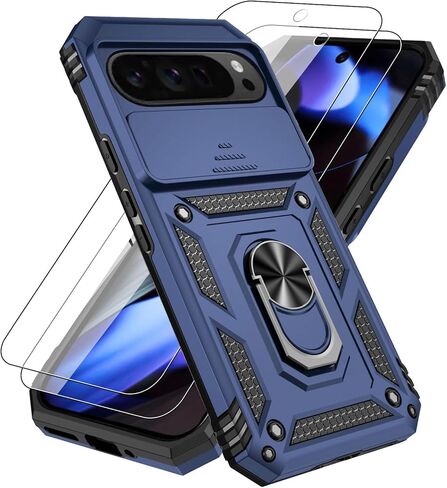 Case for Google Pixel 9A 5G,Pixel 9a Phone Case with Camera Cover & 2 Pcs Screen Protectors,[Military Grade 20ft.] Shockproof/360° Magnetic Kickstand Protective Cases for Google 9 A,Pink in Kuwait