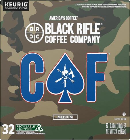 Black Rifle Coffee Company CAF, Medium Roast Coffee Pods with 2X the Caffeine, 32 Single Serve Coffee Pods in Saudi Arabia