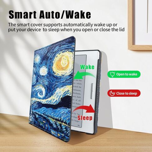 BOZHUORUI Case for 7" Onyx Boox Go 7 B/W & Go 7 Color (Gen I/II, 2025/2024) & Boox Page | Built-in Foldable Stand & Double Hand Straps | with Sleep/Wake | PU Leather SleepCover (Starry Sky) in Saudi Arabia