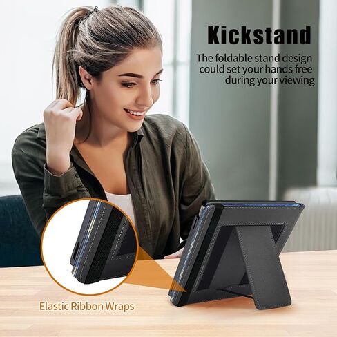 BOZHUORUI Case for 7" Onyx Boox Go 7 B/W & Go 7 Color (Gen I/II, 2025/2024) & Boox Page | Built-in Foldable Stand & Double Hand Straps | with Sleep/Wake | PU Leather SleepCover (Starry Sky) in Saudi Arabia