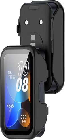 FitTurn Compatible with Huawei Band 10/10 NFC/9/9NFC/8/8NFC Screen Protector Cases Replacement PC Slim Case Cover 3D Full Coverage Tempered Glass Screen Protector for Huawei Band 10 Fitness Tracker Watch (Black*3) in Saudi Arabia
