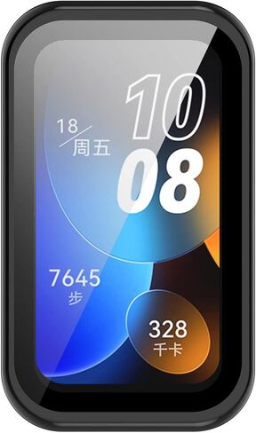 FitTurn Compatible with Huawei Band 10/10 NFC/9/9NFC/8/8NFC Screen Protector Cases Replacement PC Slim Case Cover 3D Full Coverage Tempered Glass Screen Protector for Huawei Band 10 Fitness Tracker Watch (Black*3) in Saudi Arabia