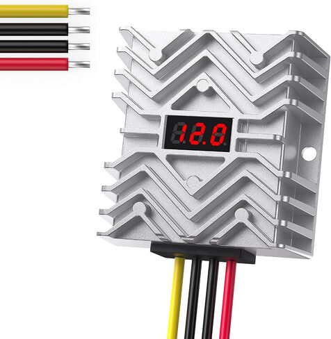 DC 24V to 12V 30A 360W Step Down Converter with LED Display, MCU Safety Chip, with Connector Waterproof Power Supply for Car, Truck, Boat in Kuwait