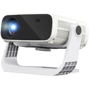 2025 New Smart Projector with WiFi 6 and Bluetooth Built-in Apps - Portable Bedroom Mini Projector Native 1080P 4K Support, Auto Keystone & Zoom Home Theater Cinema Movie Proyector, 120° Stand