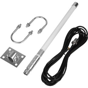 Waterproof 915mhz Lora 5.8dbi Fiberglass Antenna with 20Ft Low Loss KMR195 Cable for Helium Hotspot RAK Nebra Bobcat 300 SenseCAP M1 Hotspot HNT Miner Heltec V3 Meshtastic LORA32 915MHz LoRa Module