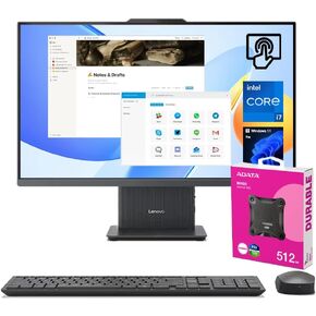 Lenovo IdeaCentre Pro 27" AIO Business Desktop, FHD 100Hz Touchscreen, Intel Core i7-13620H, 32GB DDR5 RAM, 2TB SSD, Wireless Charging Pad, Wireless KB & M, Win11 P, Bundle with ADATA 512 External SSD