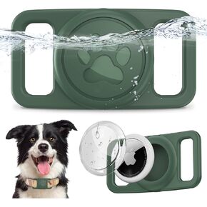for Airtag Dog Collar,Waterproof Dog Collar Holder Compatible with Apple Airtags,for Dogs and Cat Collars Pets Air tag Holder (Black)