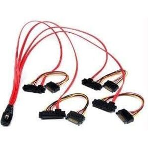 Startech Connect A SAS Controller بـ 4 محركات SAS - SFF 8087 إلى SFF 8482 - SFF8087 إلى SFF