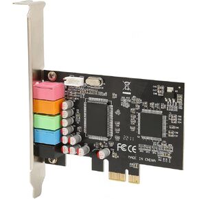 PCIE 5.1 Sound Card 6 Channel Surround Sound Recording 24bit 48KHz Internal Cards PCI Express Port for Home Theater