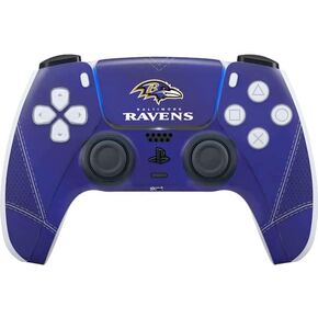 Skinit Decal Gaming Skin Compatible with PS5 Controller - Officially Licensed NFL Baltimore Ravens Zone Block Design