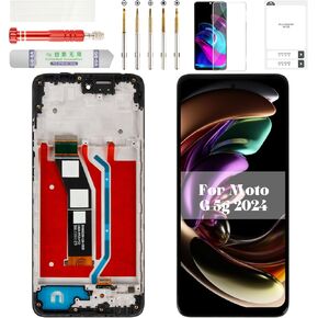 for Moto G 2024 Screen Replacement for Moto G 5g 2024 LCD Screen Replacement Digitizer for Motorola Moto G 5g XT2417-1 Screen Replacement Touch Display Assembly with Frame XT2417-4 Black