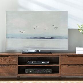 Blue Ink Painting TV Dust Cover Art Boat TV Cover Cloth Computer Cover For Desktop Wall Hanging Curved Screen Cover Bedroom Home Decoration(Size:45IN(W105xH63CM),Color:B)