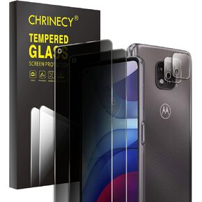 [4 Pack] 2 Pack Privacy Screen Protector for Motorola Moto G 5G Power 2025 with 2 Pack Camera Lens Protector, 9H Hardness Tempered Glass, Anti Spy Anti Peeping