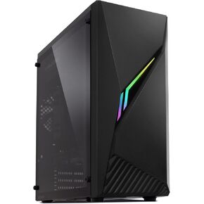Zalman Raven ATX Mid Tower PC Case, RGB Lighting Strip w/Control Button, Tempered Glass Side Panel, USB 3.0, 1 x Preinstalled 120mm Fan (Supports up to 3 Fans and 240mm Radiator)