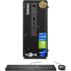 Lenovo ThinkStation P3 SFF Workstation Desktop (Intel 20-Core i7-14700, 64GB RAM, 2TB SSD, NVIDIA T400 4GB) for Engineers, Analysts, Creative Professionals, Wi-Fi, Thunderbolt 4, Ethernet, Win 11 Pro