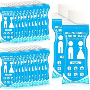 Coolrunner 900CC Disposable Urine Bags, 24/50 Pack Camping Pee Bags, Disposable Urinals for Travel, Emergency Portable Toilet