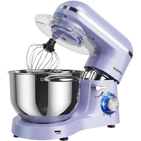 Aucma Stand Mixer,6.5-QT 660W 6-Speed Tilt-Head Food Mixer, Kitchen Electric Mixer with Dough Hook, Wire Whip & Beater (6.5QT, Black) (Renewed)