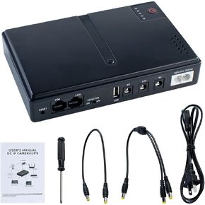 Mini DC UPS Uninterruptible Power Supply, UPS Battery Backup Power Supply for Router/Modem/Security Camera, for 5V/9V/12V Multi-Voltage Output, Without Battery