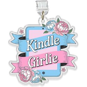 Kindle Girlie Charms For Kindle, Phone Dust Plug 1.5 Inches Funny Flower Cute, Book Love Girly Bookish Lightning/Type C Dust Plug Charm, Acrylic Material, Accessories DIY Gifts Coworker Friend Mom