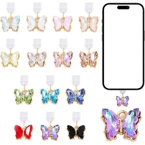 14 Pcs Butterfly Dust Plug Charms, USB C Dust Cover Bling Type C Dust Charms Anti Dust Charging Port Protector Pendants Accessories Compatible with Kindle,Most Type C Phone/Earphone