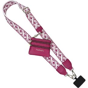 Original Clip and Go Phone Strap Pattern - Crossbody Phone Strap Chain with Zipper Wallet Pouch