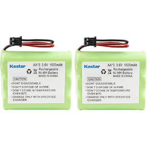 Kastar 2-Pack AA*3 3.6V 1600mAh MSM Ni-MH Rechargeable Battery for Panasonic Type 1 P-P501 PP501 P-P501A PP501A P-P501PA P-P504 PP504 P-P508 P-P508A P-P510 P-P510A PP510A, PQP60AAF3G2 PQP85AA3A