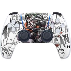 Skinit Decal Gaming Skin Compatible with PS5 Controller - Officially Licensed DC Comics The Joker vs Batman Vintage Art Design