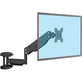 Suptek Gas Spring Single Arm Monitor Wall Mount for 13-32 Inch Screens - Full Motion Adjustable Arm Holds up to 22lbs, VESA 75x75/100x100mm Bracket Compatible with Computer Monitors, LCD Displays