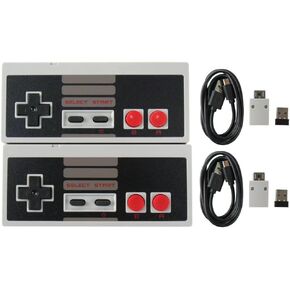 Upgraded 2 Pcs 2.4GHz Game Console Wireless Controller Joystick Gamepad for Nintend Entertainment System NES Mini Classic Edition