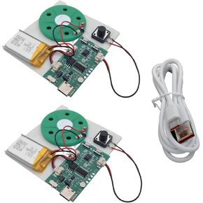 2pcs DIY Audio Recorder and Player kit,Record standalone or Download Music via USB Type-C,Compact Size, Includes PCB, Speaker, Battery, Buttons, for Personalized Greeting Cards, Music Boxes, and More
