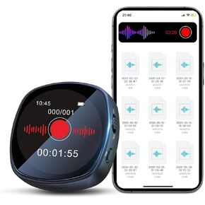 128GB (1800H) Digital Voice Recorder with HD Color Screen, Triple Noise Reduction Recorder, MP3 Player & 90 Days Storage Capacity, for Learning/Conference/Content Creation
