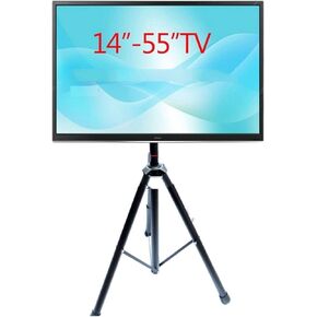 DLS-12MT 14 "-55" ارتفاع قابل للتعديل 50 كجم من TILT LCD TV FLOOR TRIPOD Stand VESA 400X400 300X300 TROLLEY STROLLEY