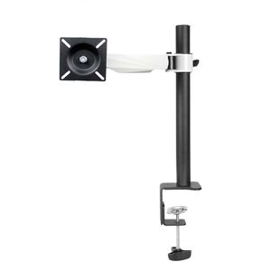 DL-S901 10-27" Steel Single Arm LCD Tv Table Mount Tilt 360 Rotate Monitor Desktop Stand Vesa 75 100 Full Motion Bracket(DL-T901 White)