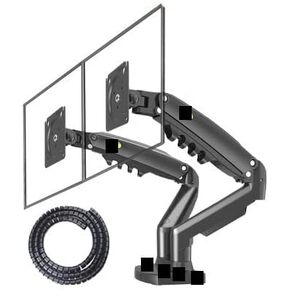 F160 Gas Spring 17"-27" 30" Dual Monitor Holder Arm Desktop 360 Rotate Computer Holder 2-9KG Monitor Bracket(with Adaptor)