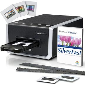 Plustek OpticFilm 135i Ai - Pro-Quality Film & Slide Scanner with All New Aspheric Lens System, Bundle SilverFast Ai Studio 9 + Advanced IT8 Calibration Target (3 Slide)