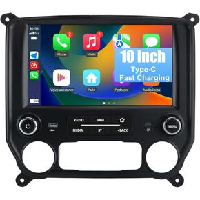 Android 13 [2G+32G] Car Stereo Radio Compatible for Chevrolet Silverado/GMC Sierra 2014-2019,10 Inch Wireless CarPlay Android Auto Head Unit Built-in DSP WiFi SWC Type-C Fast Charging