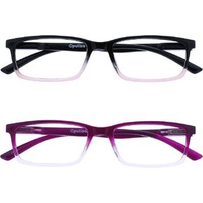 نظارات OPULIZE See Blue Light Blocking 3 عبوات ذات إطار ضيق ومفصلات زنبركية للنوم وألعاب الكمبيوتر مضادة للانعكاس باللون الأسود والبني والرمادي للرجال والنساء BBB9-127 in Kuwait