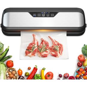 Vacuum Sealer Machine, Lifeplus Fully Automatic Vacuum Sealing System for Moist and Dry Food Preservation. Perfect for Vegetables Nuts Fruits. Sealing of Canned Foods. 10x Vacuum Sealers Bags in Saudi Arabia