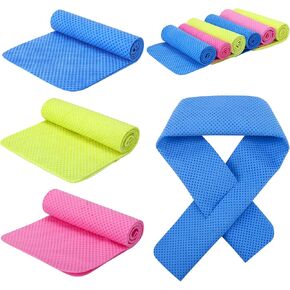 6 Pack Cooling Towels for Neck and Face(33.46"x 6.3" and 29.53"x 5.91"), Instant Cooling Towel Microfiber Cleaning Cloth for Yoga, Sport, Running, Workout, Gym, Camping, Fitness