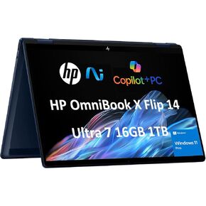 2025 HP OmniBook X Flip x360 2-in-1 Touchscreen Laptop (14" FHD+, Intel Core Ultra 7 265V, 16GB 8533 MT/s, 1TB SSD, 8GB Intel ARC GPU) AI Copilot+ PC for Creator, Designer, 5MP IR Webcam, Win 11 Pro